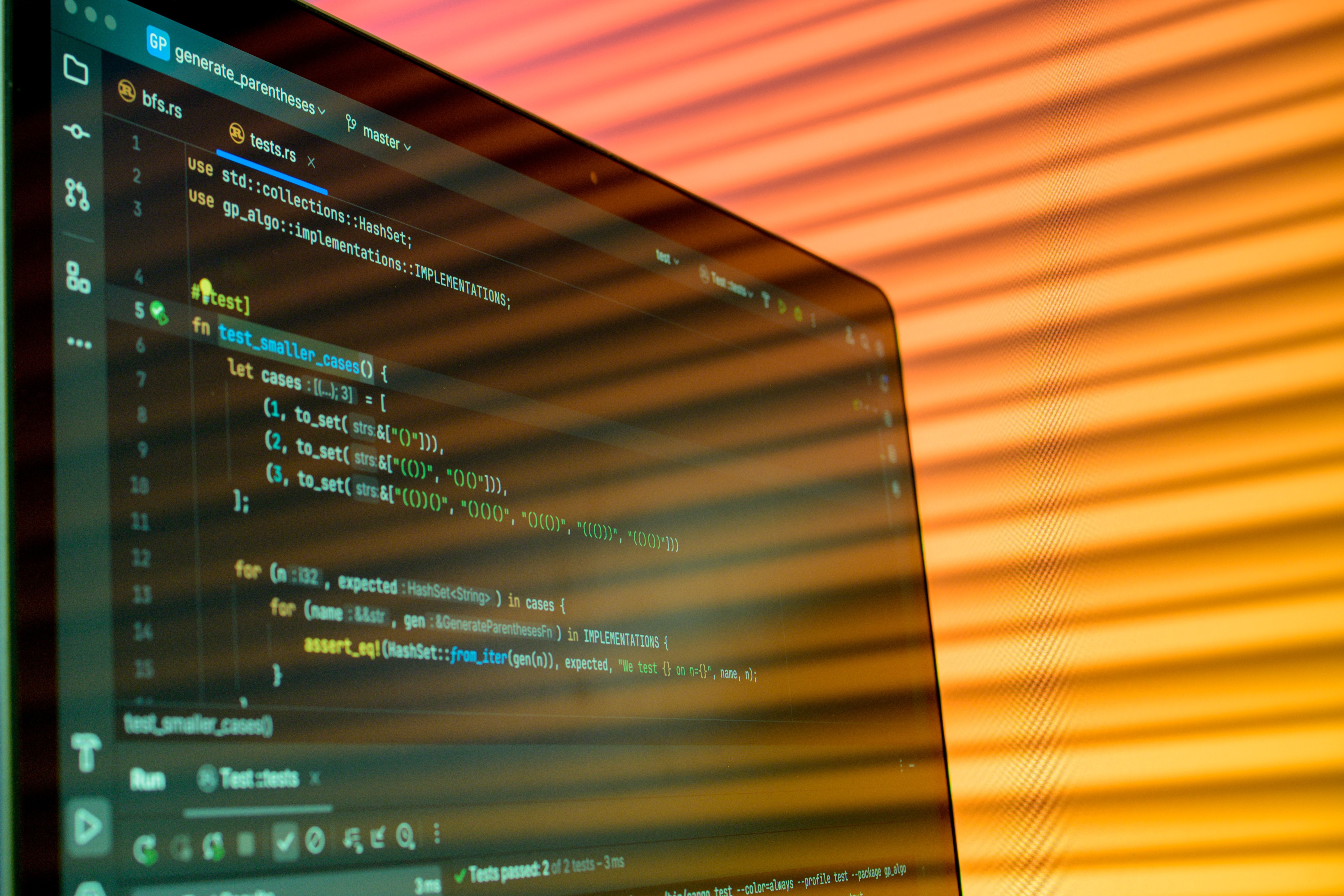 Developer writing code in a modern IDE